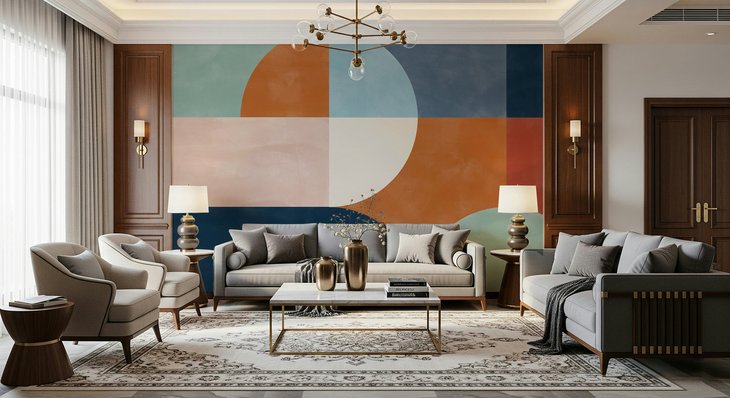 Circle & Square Abstract Wall Mural -2632095