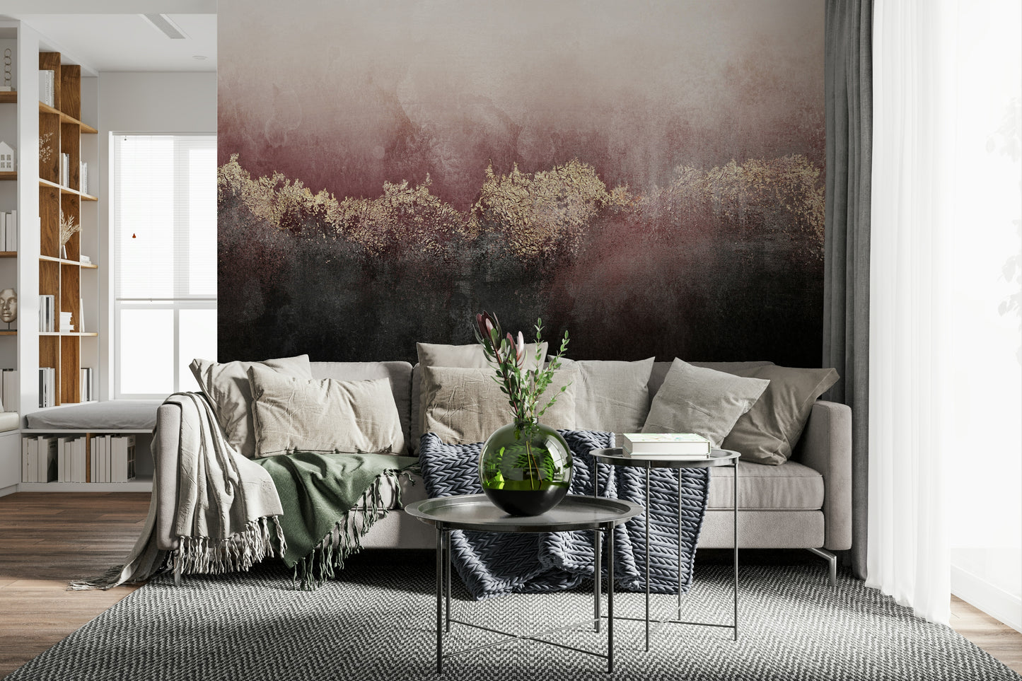 Gilded Rose Dusk Wall Mural - 2715899