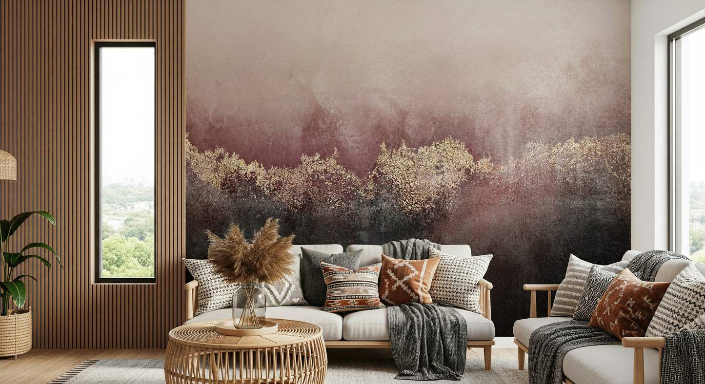 Gilded Rose Dusk Wall Mural - 2715899