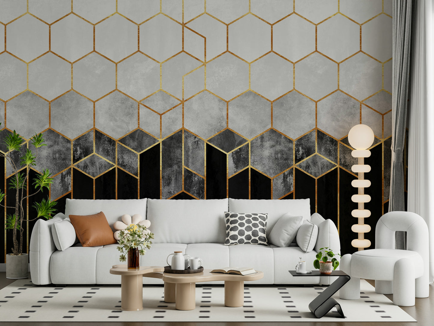 Hex Deco Wall Mural - 2715906