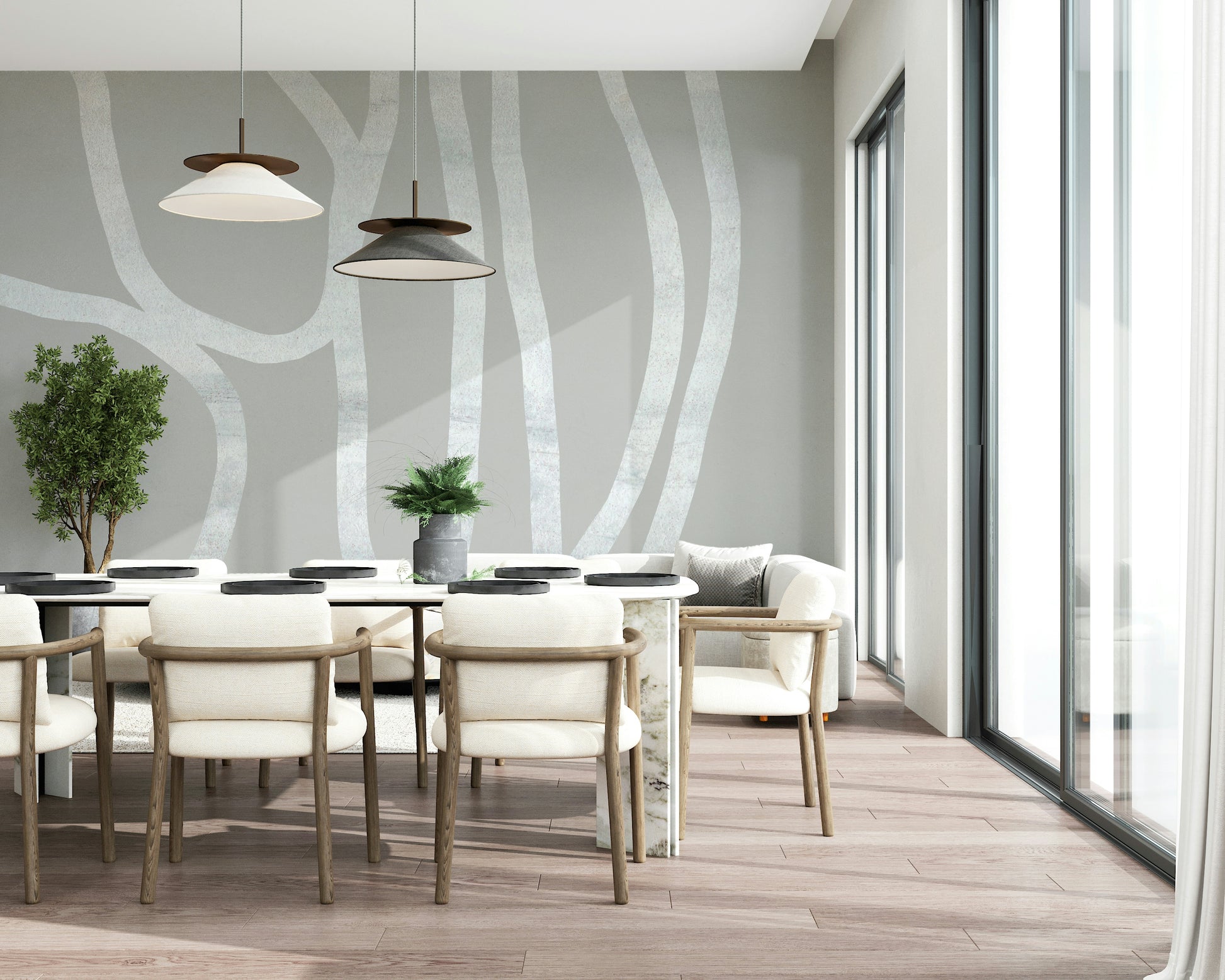 A serene flowing design wall mural for your decor.