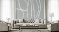 A beautiful modern art wall mural of delicate lines.