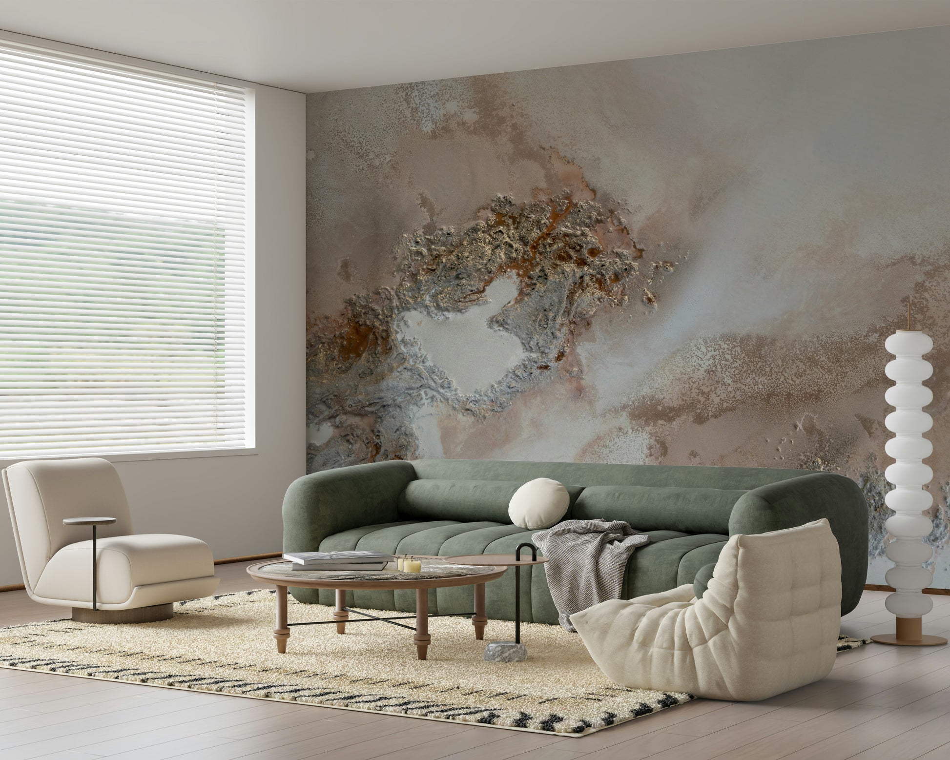 A serene modern pattern wall mural for your decor.