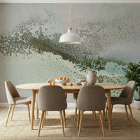 A calming serene ocean wallpaper mural that defines a space.