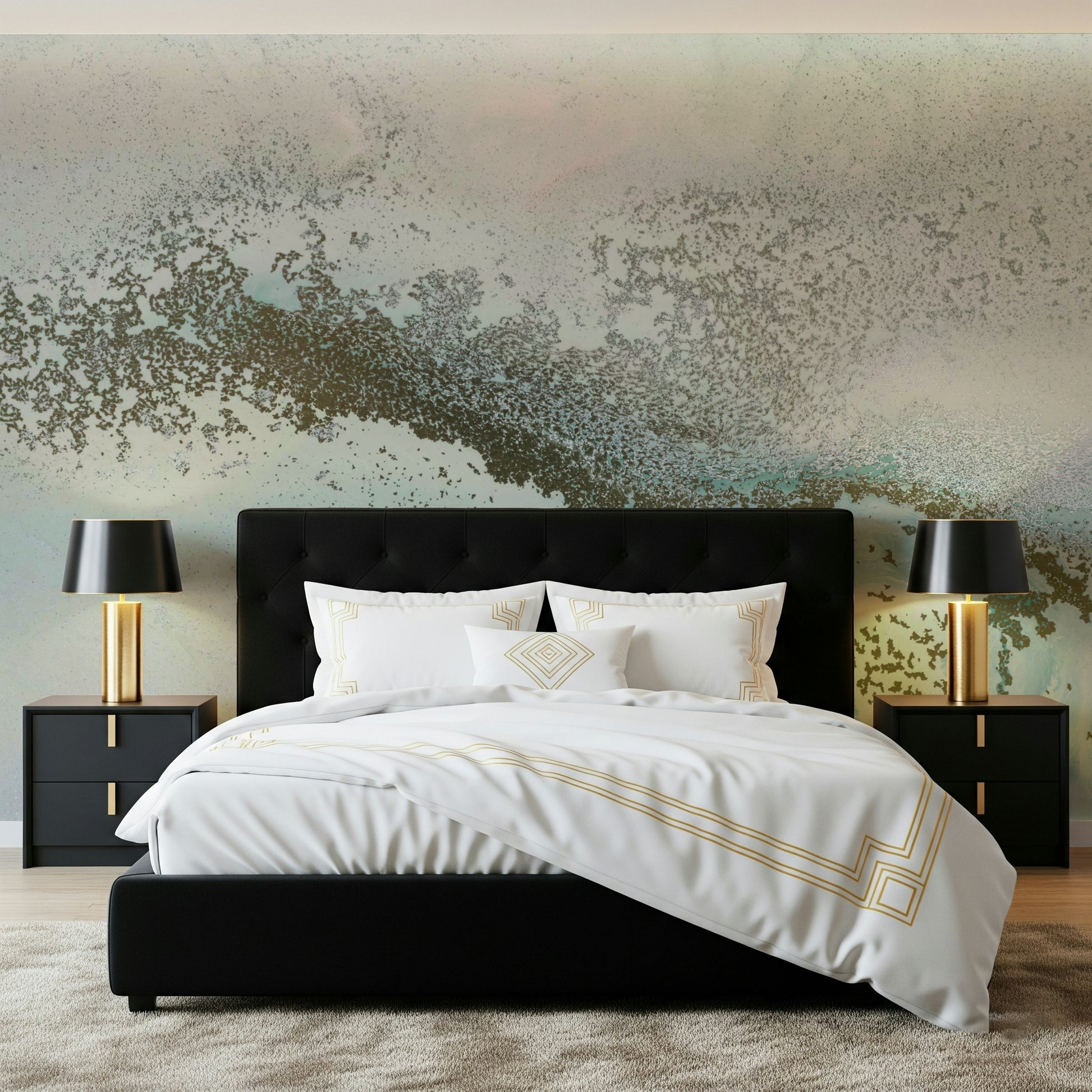 A contemplative misty shore wallpaper mural for a feature wall.