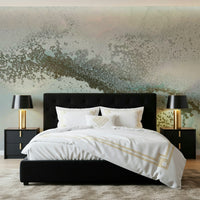A contemplative misty shore wallpaper mural for a feature wall.