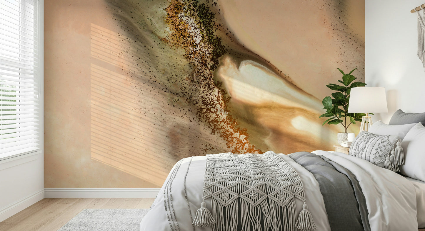 A contemplative gentle sand wallpaper mural for a feature wall.
