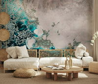 A contemplative gentle design wallpaper mural for a feature wall.