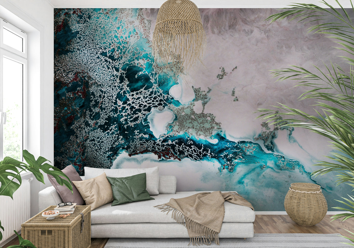 A serene fluid design wall mural for your decor.