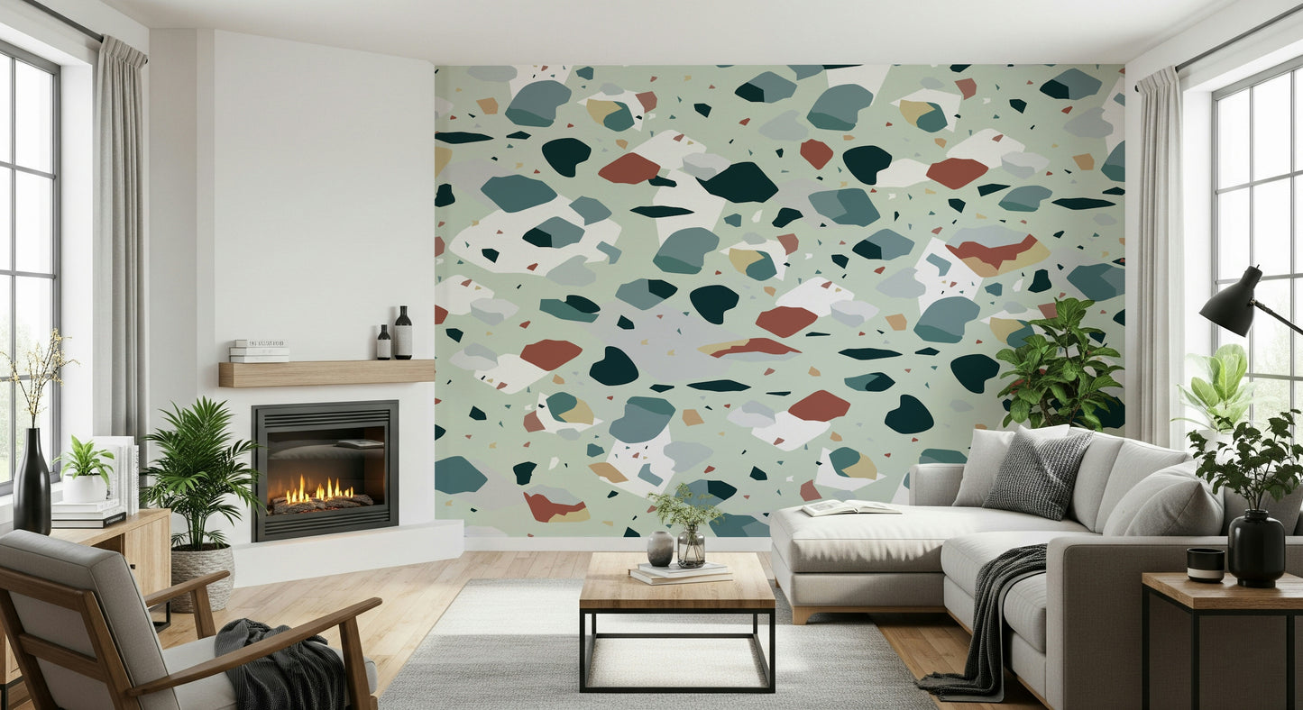A classic terrazzo design wallpaper for walls.