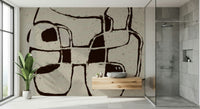 An artistic minimalist form mural for home decor.