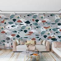 A serene fragmented pattern wall mural for your decor.