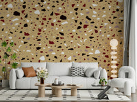 A contemplative gentle pattern wallpaper mural for a feature wall.