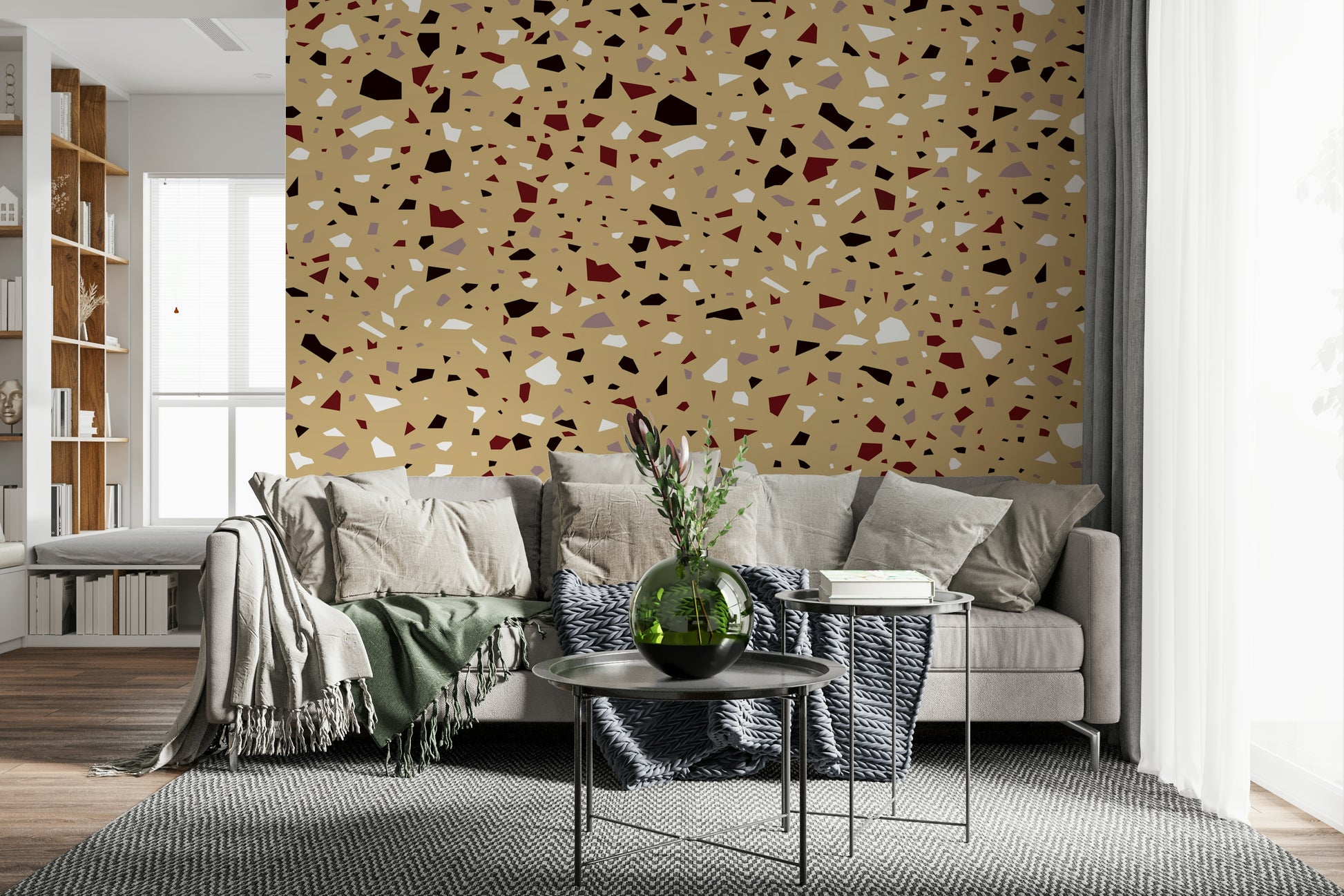 A beautiful modern art wall mural of delicate texture.