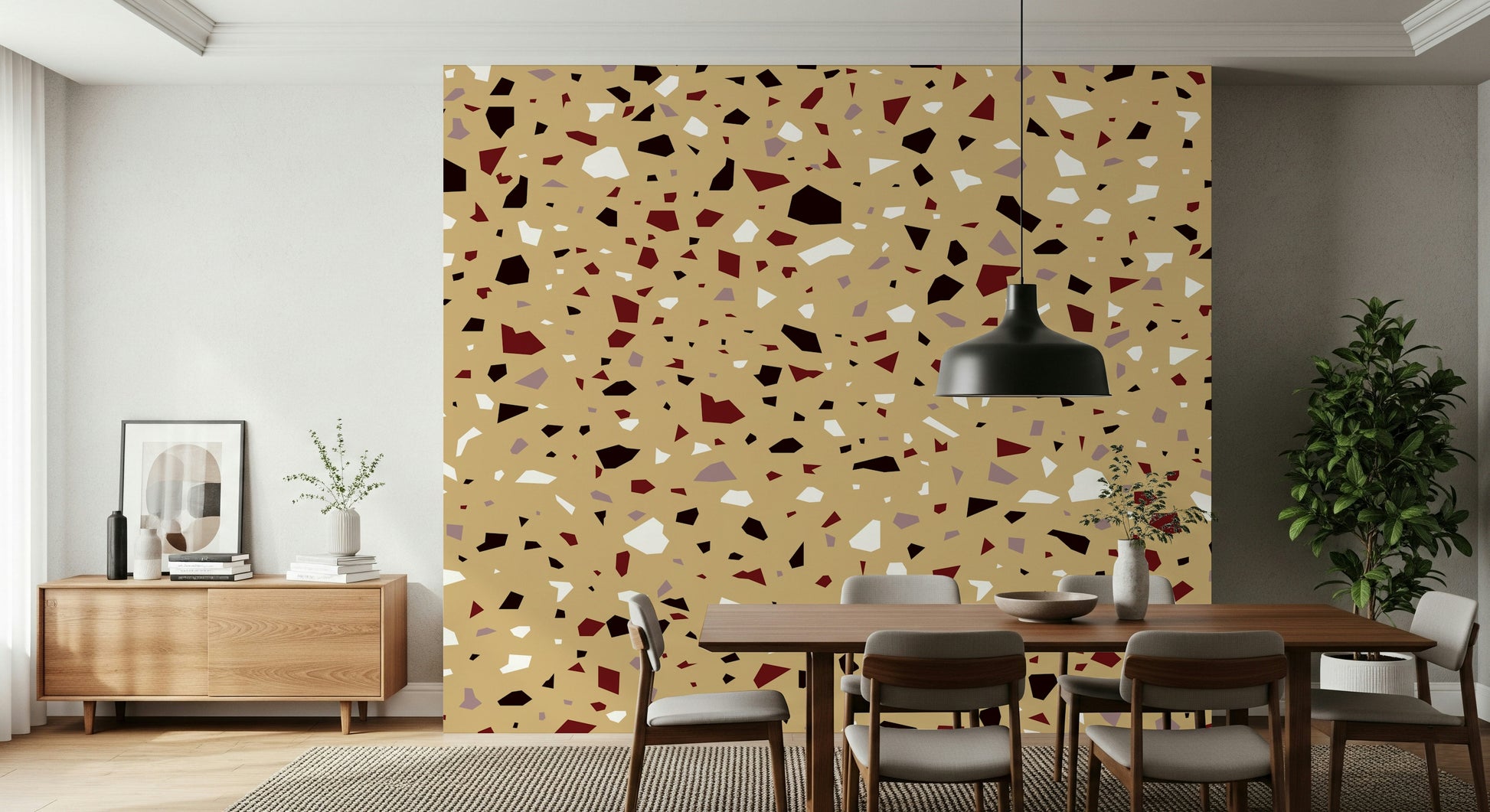 A beautiful subtle speckled wallpaper mural for a modern home.