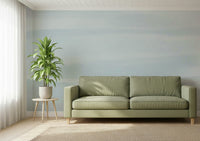 A peaceful open sky mural on decorative wallpaper.