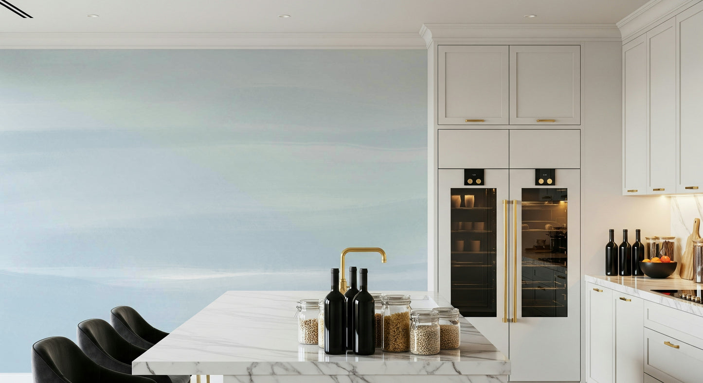 A beautiful modern sky wall mural for a living room.