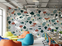 An artistic minimalist form mural for home decor.