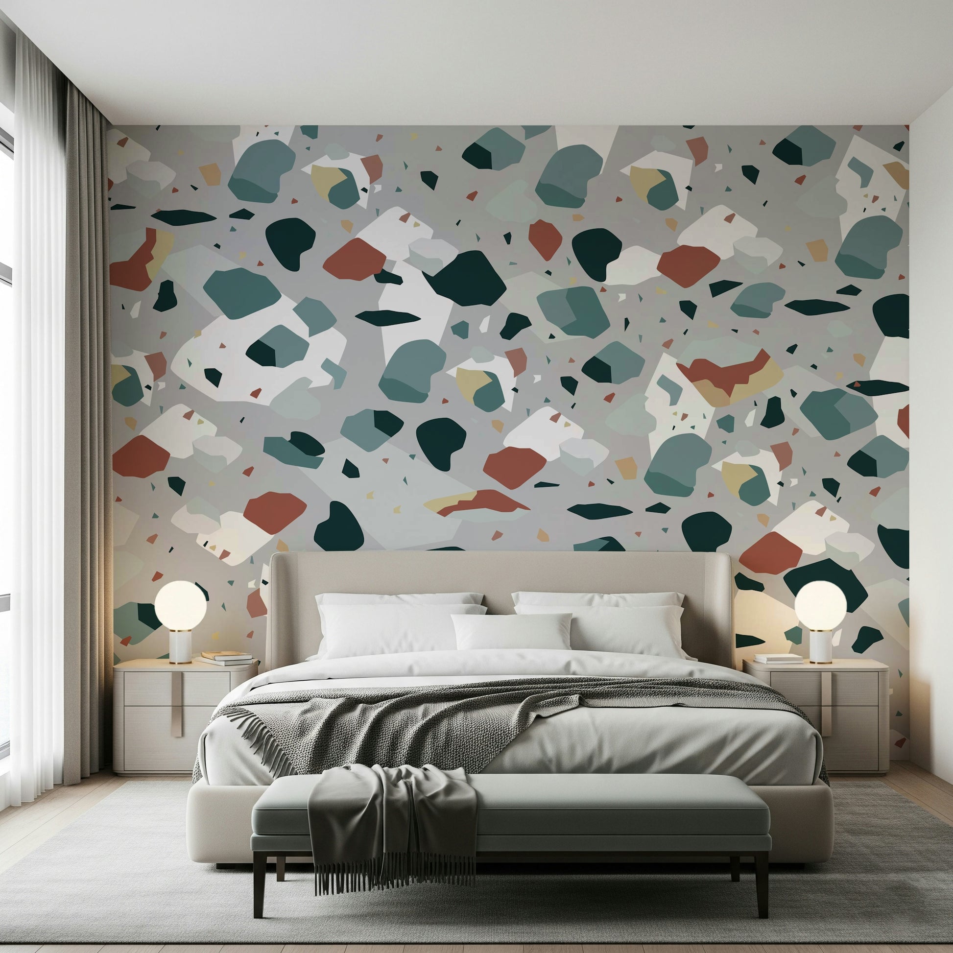 A serene modern pattern wall mural for your decor.