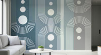 A beautiful modern art wall mural of delicate forms.