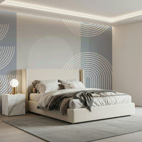 An artistic minimalist form mural for home decor.