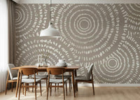 A beautiful abstract geometric wallpaper mural with concentric circles.