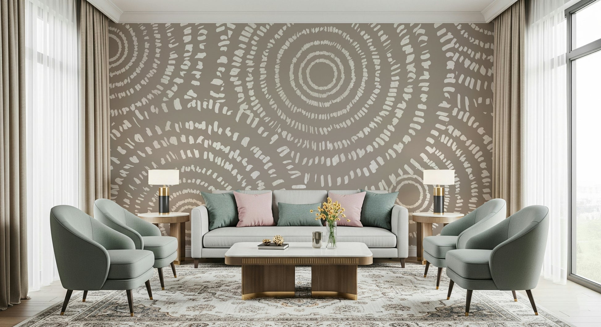 A classic abstract circle wallpaper for walls.