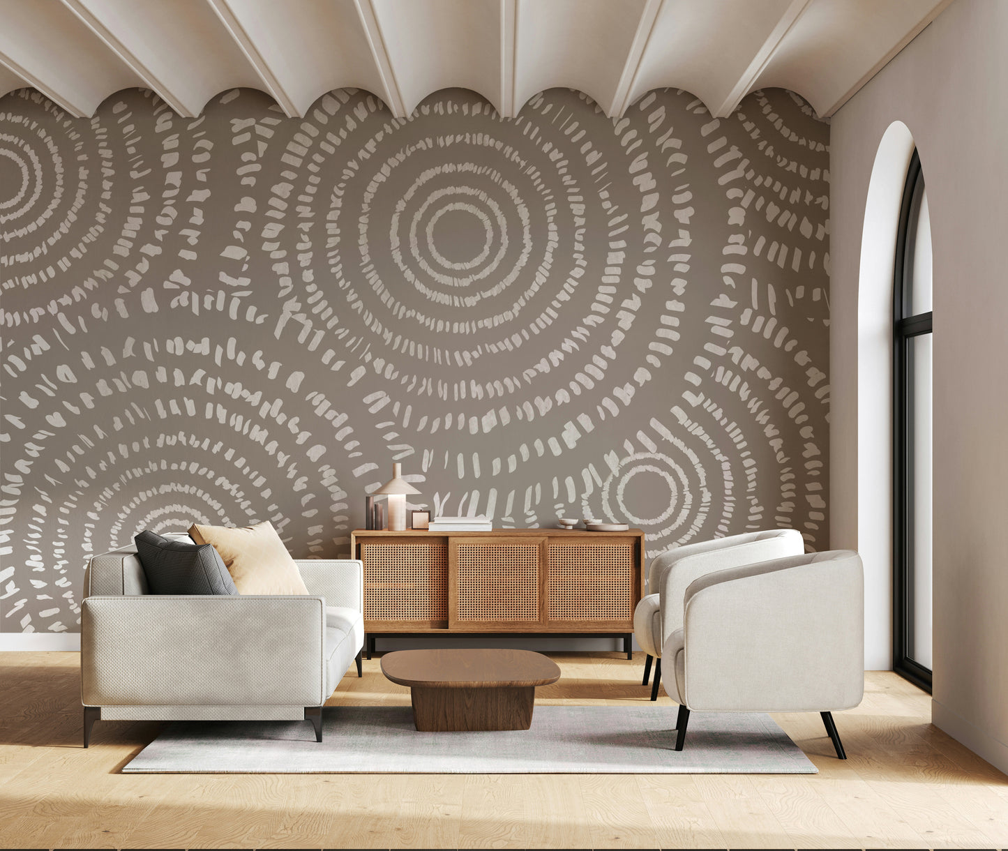 A serene modern pattern wall mural for your decor.