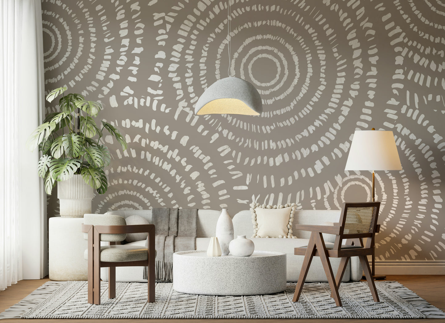 An artistic minimalist design mural for home decor.