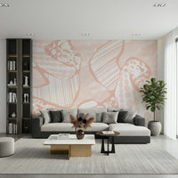 A contemplative modern design wallpaper mural for a feature wall.