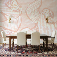 An artistic minimalist form mural for home decor.