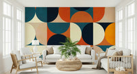 A calming modern pattern wallpaper mural that defines a space.