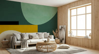 A beautiful modern art wall mural of delicate lines.