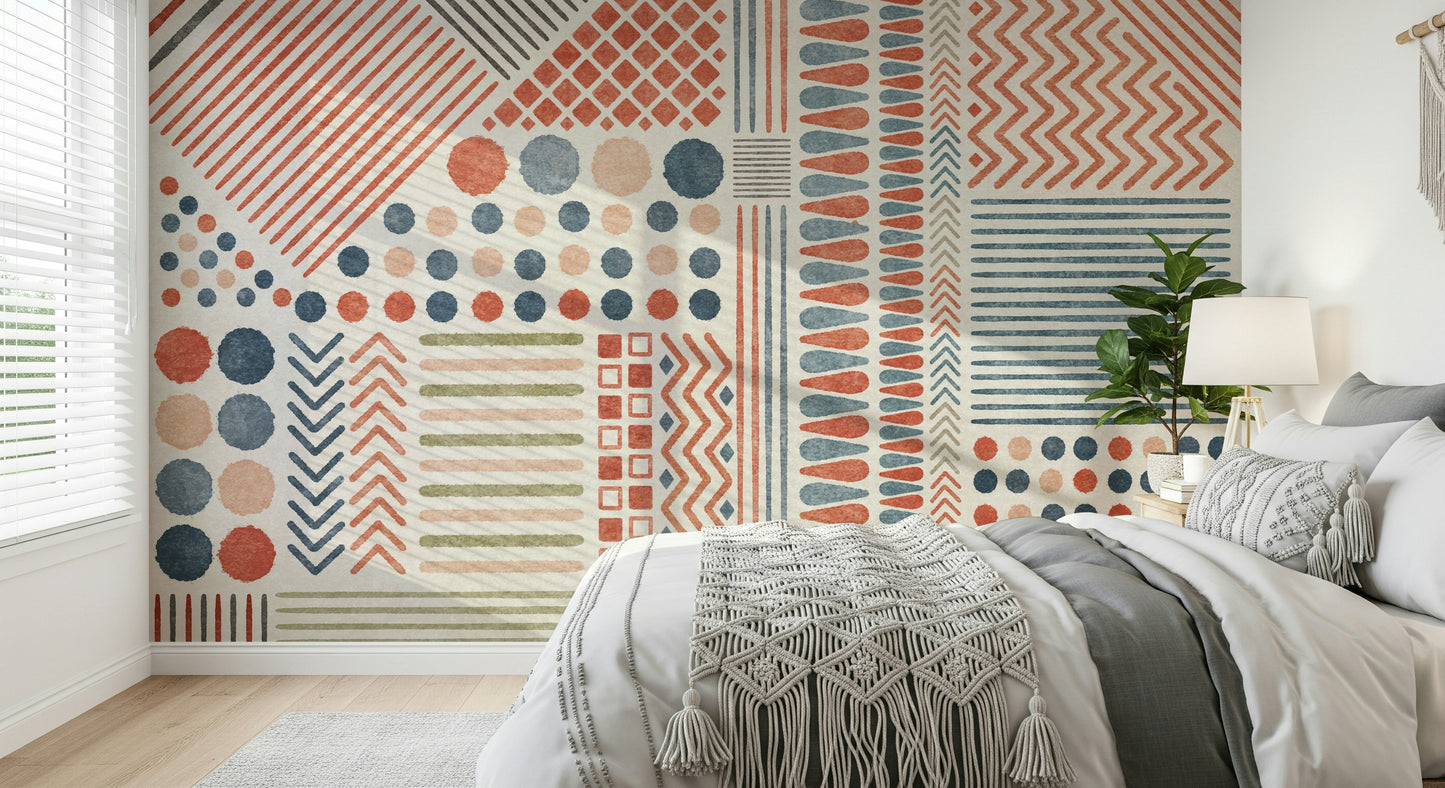 A classic abstract block wallpaper for walls.