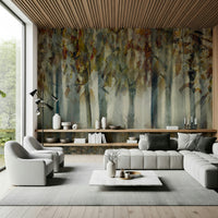 A serene tranquil woods wall mural for your decor.