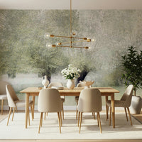 An artistic soft focus mural on minimalist wallpaper.