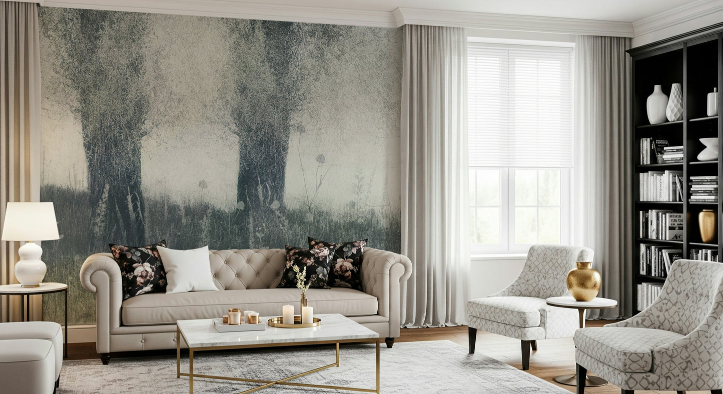An artistic nature inspired mural for home decor.