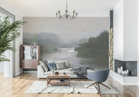 A tranquil abstract river wall mural for your decor.