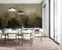A beautiful wide-angle wall mural of a dreamy wood.