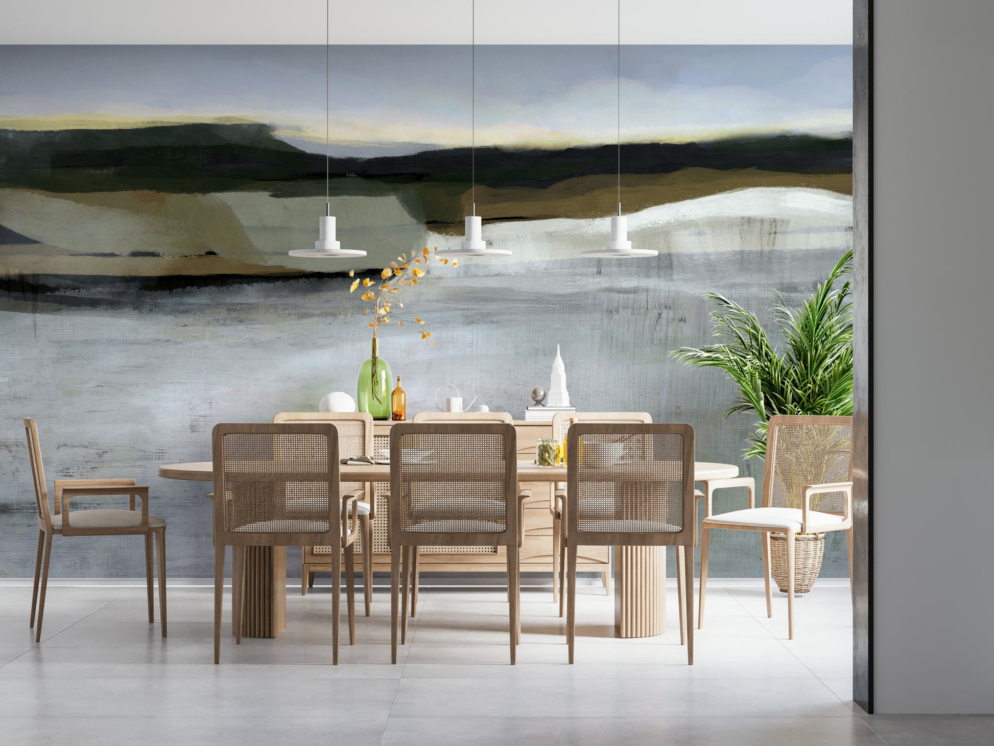 A beautiful modern art wall mural of delicate texture.