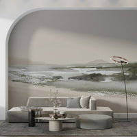 An artistic nature seascape mural for home decor.