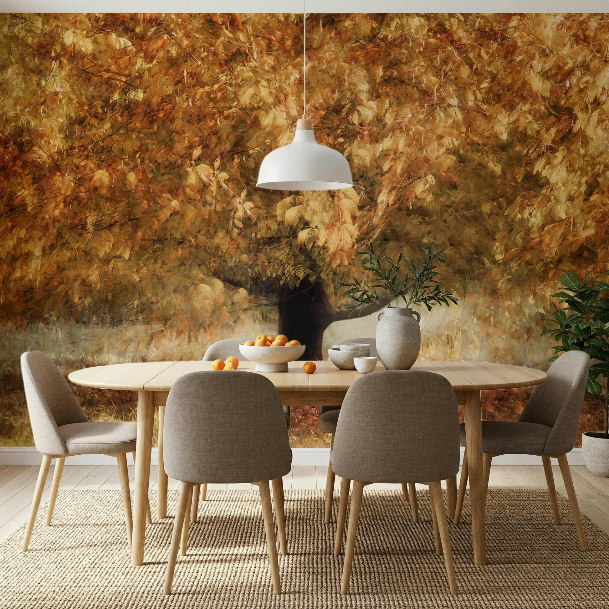 An artistic nature inspired mural for home decor.