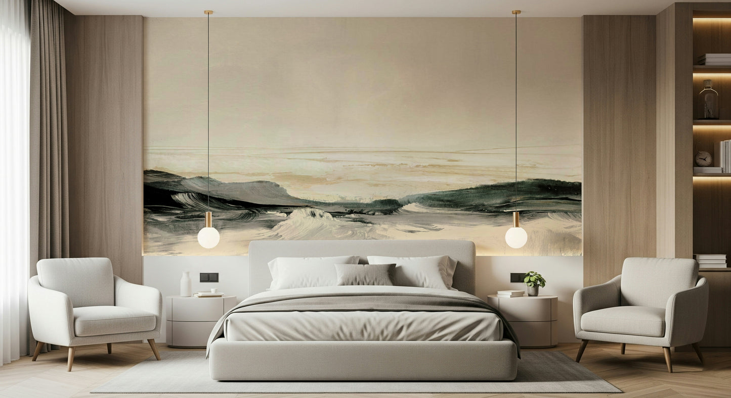 A beautiful panoramic coastal vista wallpaper mural for a serene home.