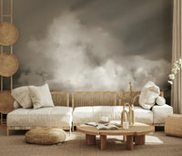 A calming serene sky wallpaper mural that defines a space.