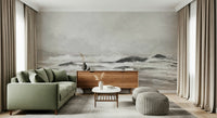 A contemplative gentle wave wallpaper mural for a feature wall.