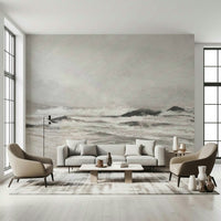 A serene abstract seascape wall mural for tranquil decor.