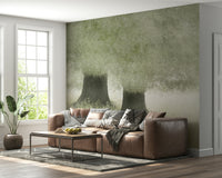 A beautiful subtle green wallpaper mural with a flowing, veil-like texture.