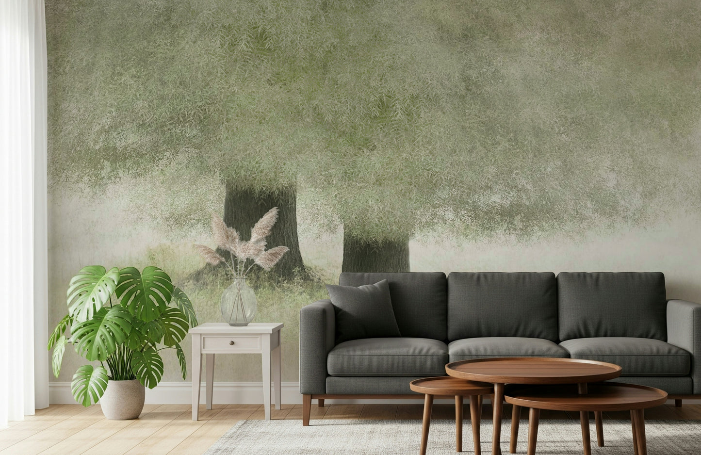 A contemplative gentle texture wallpaper mural for a feature wall.