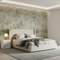 A contemplative floral pattern wallpaper mural for a feature wall.