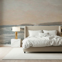 A graceful subtle pattern wall mural in cool, tranquil tones.